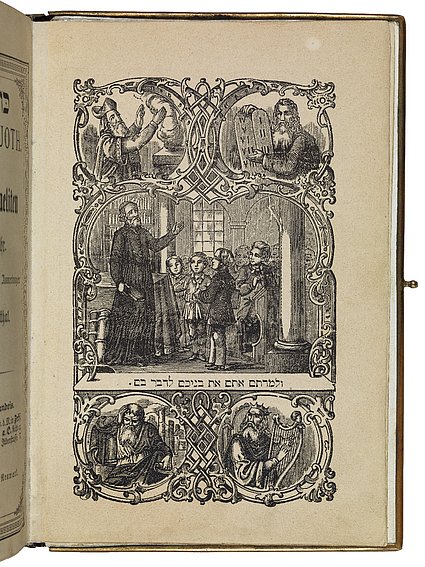 Titelkupfer aus dem Gebetbuch der Lina Marx, Prag 1884, Papier, Hist.Mus.Bamberg