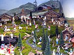 Vielfigurige alpenländische Hafnerkrippe aus Marktredwitz (Detail), Krippensammlung der Stiftung Schloss Brand, H. Rohrer