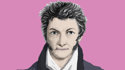 Kolorierte Grafik nach einem im Kupferstichkabinett - Staatliche Museen zu Berlin aufbewahrten Selbstbildnis von E.T.A. Hoffmann (Kopie von 1822) © Museen der Stadt Bamberg 2023