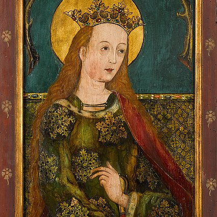 Unbekannter Maler, Heilige Katharina, Öl auf Holz, Ende 15. Jh.