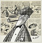 Manfred Schmidt, Nick Knatterton, Collage für die Süddeutsche Zeitung, 1950er u. 1982, Privatbesitz