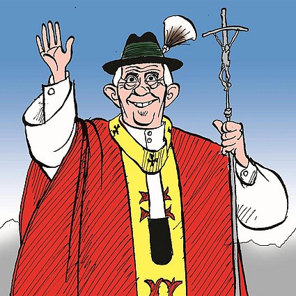 Karikatur "Papst Benedikt XVI.", SZ 20.4.2005