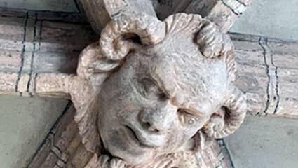 Maske, Wendeltreppe, Foto: Auri Tusa © Museen der Stadt Bamberg