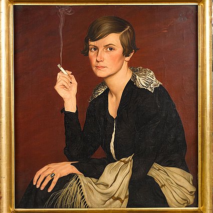Carl Walther, Porträt einer Frau mit Zigarette, 1926