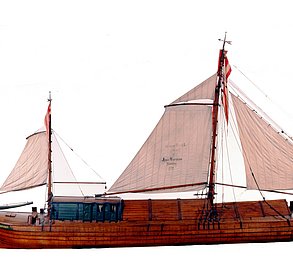 Modell eines Mainschiffs