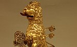 Löwenpokal (Detail), Trinkgefäß in Form eines Löwen, Silber, z.T. vergoldet, Johann David Pfaff, Nürnberg, 1712, aus der Sammlung Budge