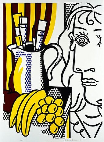 Roy Lichtenstein: 'Still Life with Picasso', Lithografie 1973, © VG Bild-Kunst,Bonn 2012, zu sehen in den '12 Kunsträumen - von Picasso zu Beuys' in der Stadtgalerie Villa Dessauer
